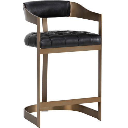 Beaumont 35.25 inch Antique Brass / Cantina Black Counter Stool